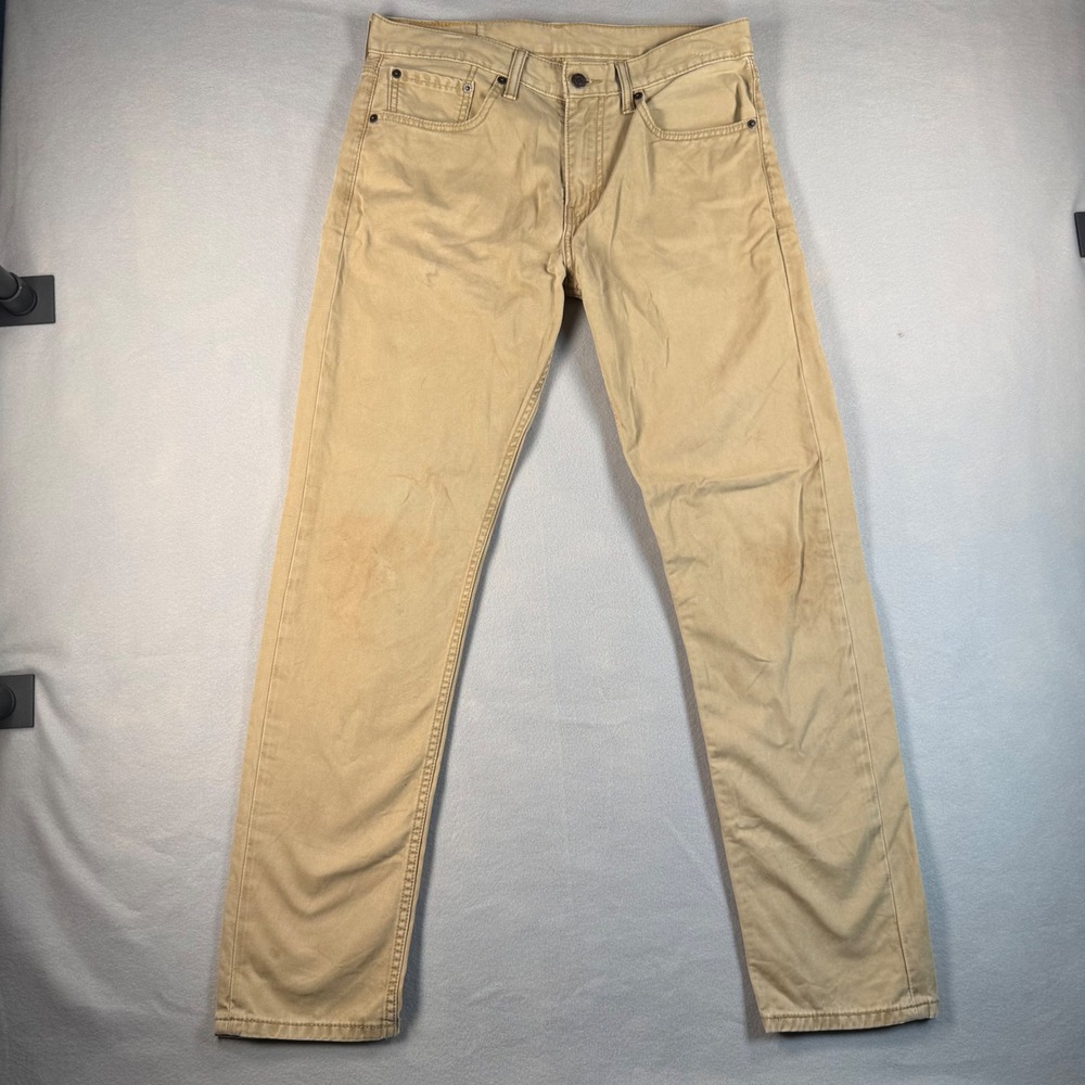 Levi 508 Regular Taper Pants Mens 31x32 Tan Khaki Twill Cotton Casual Workwear‎